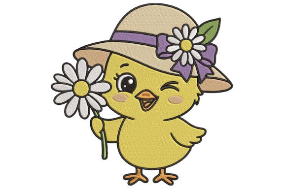 Adorable Funny Chick for Spring Embroidery