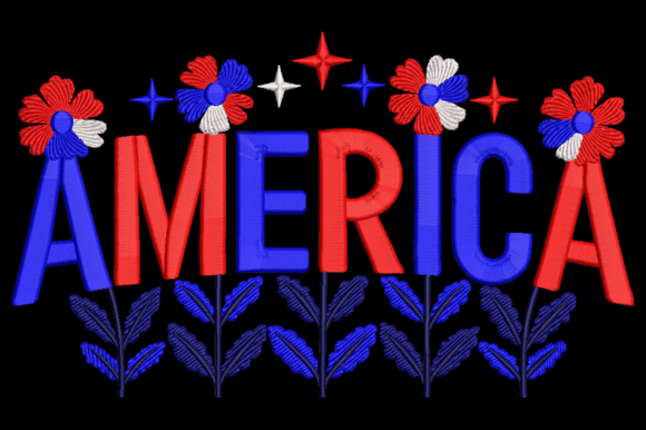 America Patriotic: A Bold Embroidery Design