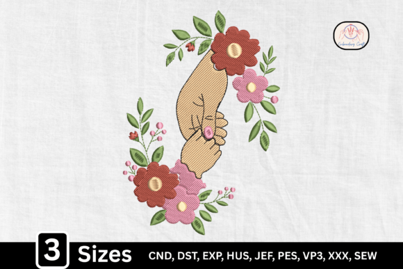 Boho Botanical Floral Hand Embroidery Design