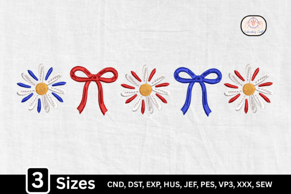Charming 4th of July Patriotic Daisy Bow