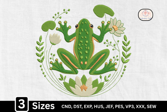 Charming Cute Pond Animal Floral Frog