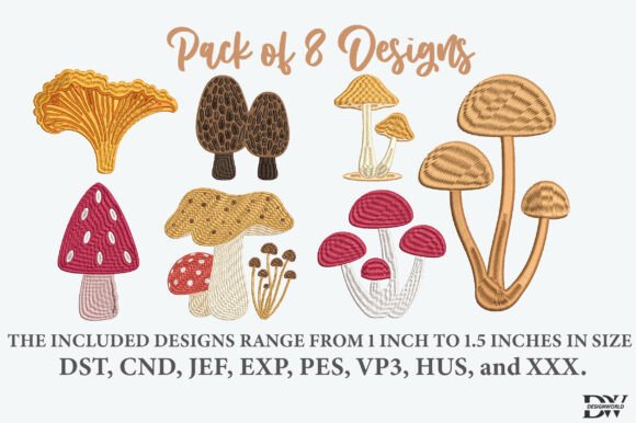 Charming Mushroom Embroidery Design for Craft Fairs