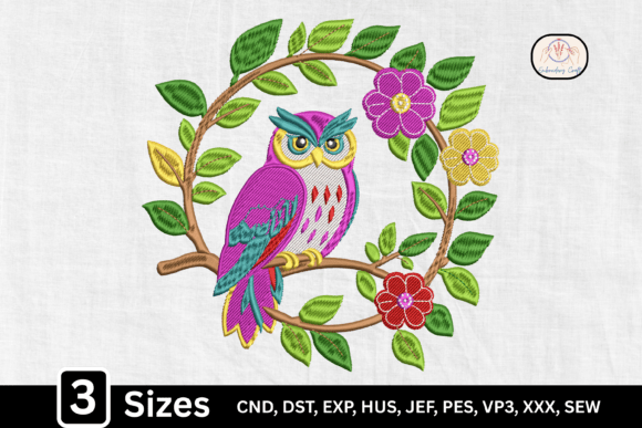 Charming Wreath Bird Floral Owl Design