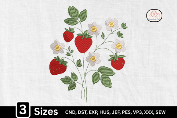 Cottagecore Floral Strawberry: A Charming Holiday Embroidery