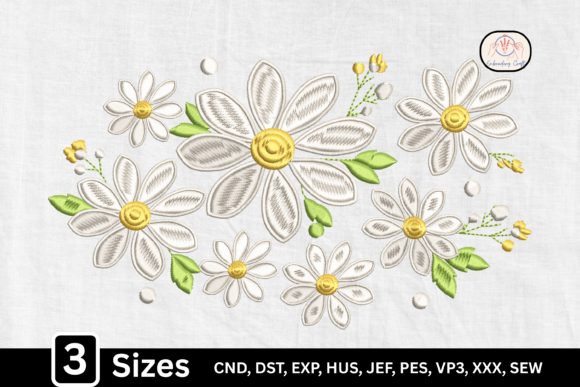 Cute Spring Daisy Flower: A Fresh Embroidery Design