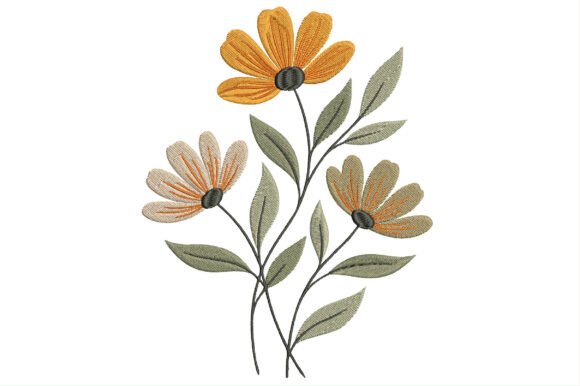 Elegant Wildflower Embroidery Design for Business