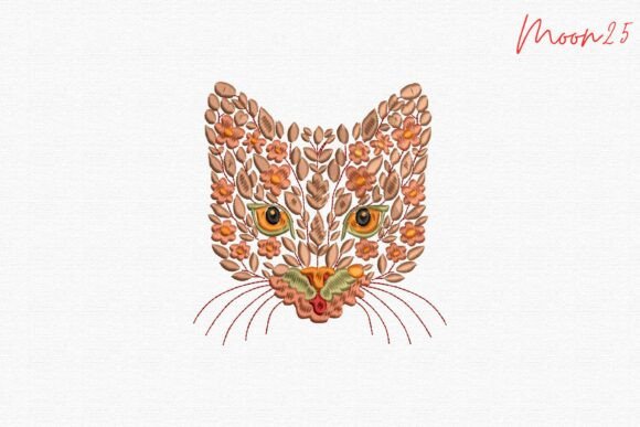 Floral Leopard Face: A Unique Holiday Embroidery
