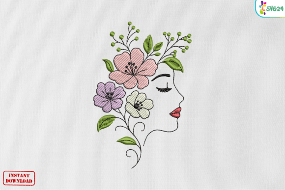 Floral Woman Face: A Boho Embroidery Must-Have
