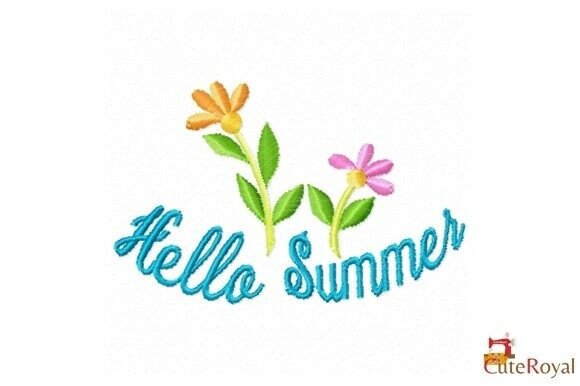 Hello Summer Floral Embroidery: A Joyful Design