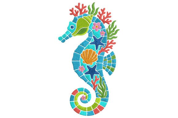 Mosaic Seahorse Coral: A Vibrant Underwater Embellishment