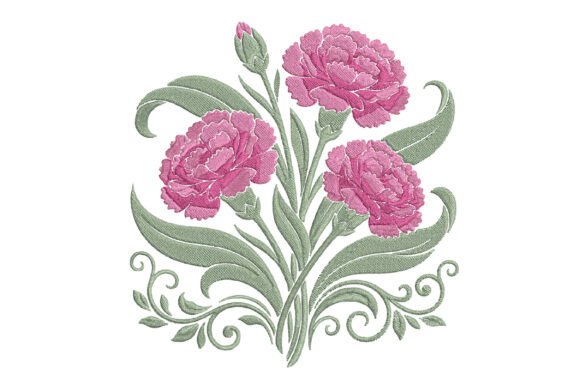 Pink Carnation Embroidery: A Graceful Addition