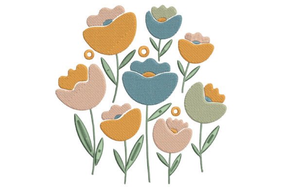Retro Floral Embroidery Design for Business