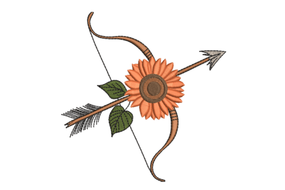 Sunflower Bow Arrow: A Charming Addition for Holiday Embroidery