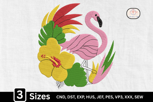 Tropical Flamingo: A Vibrant Summer Embroidery Design