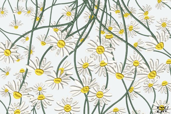 White Daisies Embroidery Design: A Fresh Floral Touch
